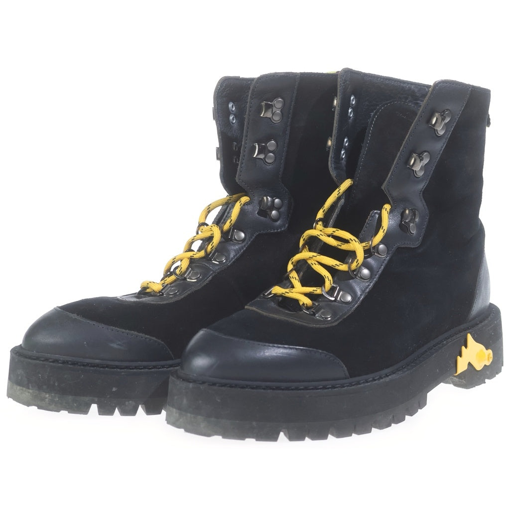 OFF-WHITE(オフホワイト) HIKING BOOT ハイキングブーツ スエードロングブーツ ラウンドトゥ レースアップ ブラック OMIA121E19D68002