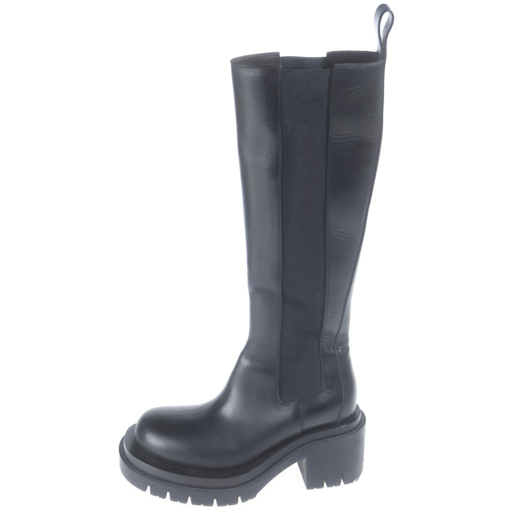 BOTTEGA VENETA(ボッテガヴェネタ) 21AW LUG KNEE HIGH BOOTS ラグソール ニーハイロングブーツ チャンキーソール サイドゴア ブラック 667146 VBS50 レディース