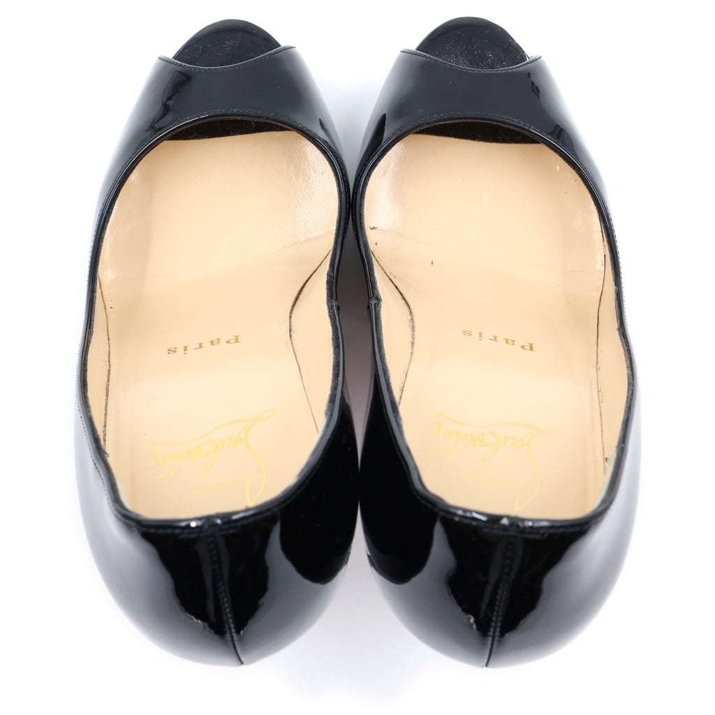 CHRISTIAN LOUBOUTIN(クリスチャンルブタン) New Very Prive パテントレザーパンプス シューズ オープントゥ ブラック レディース