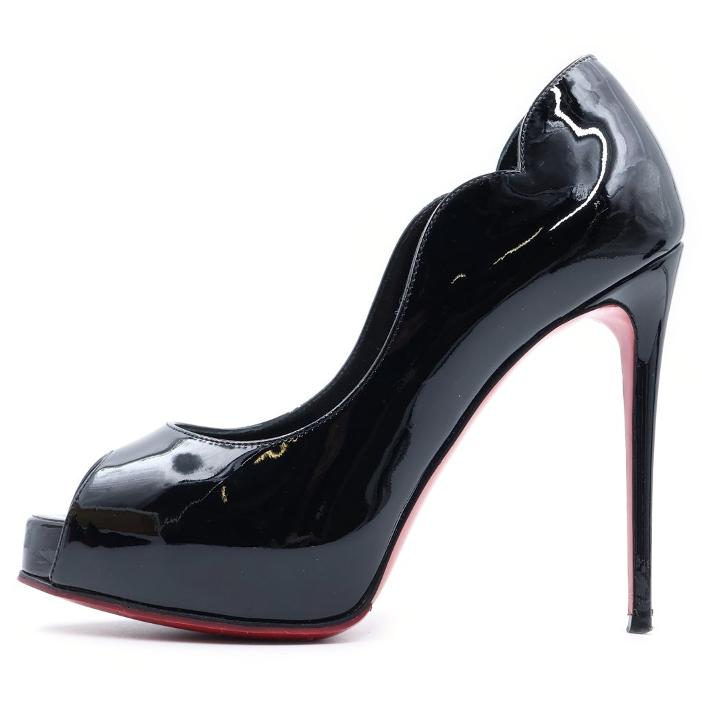 CHRISTIAN LOUBOUTIN(クリスチャンルブタン) Hot Chick Alta ホットチックアルタ パテントレザーパンプス シューズ ヴァンプ V字ノッチ ブラック レディース