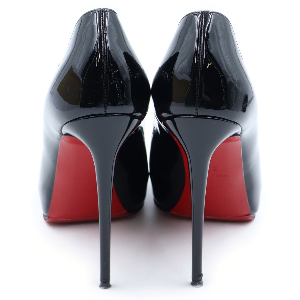 CHRISTIAN LOUBOUTIN(クリスチャンルブタン) Hot Chick Alta ホットチックアルタ パテントレザーパンプス シューズ ヴァンプ V字ノッチ ブラック レディース