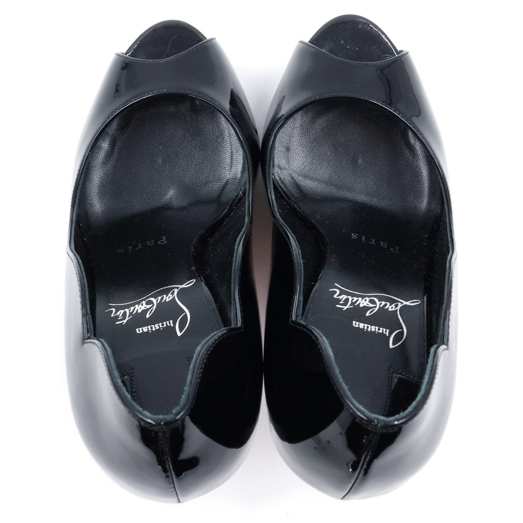 CHRISTIAN LOUBOUTIN(クリスチャンルブタン) Hot Chick Alta ホットチックアルタ パテントレザーパンプス シューズ ヴァンプ V字ノッチ ブラック レディース