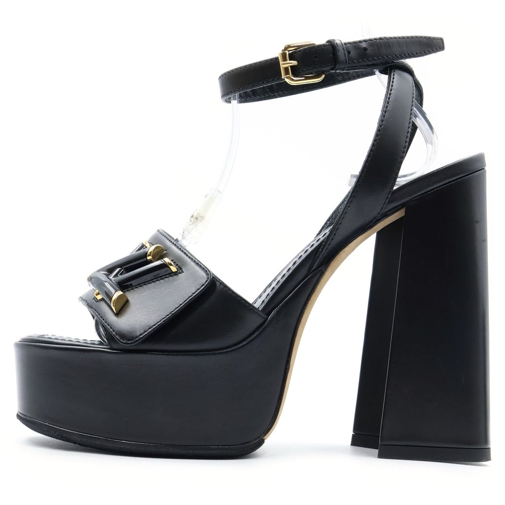 LOUIS VUITTON(ルイヴィトン) Mare Platform Sandal LV マーレ シェイクライン プラットフォームサンダル シューズ プレーンカーフレザー ノワール ブラック LW0223 1AK48J レディース