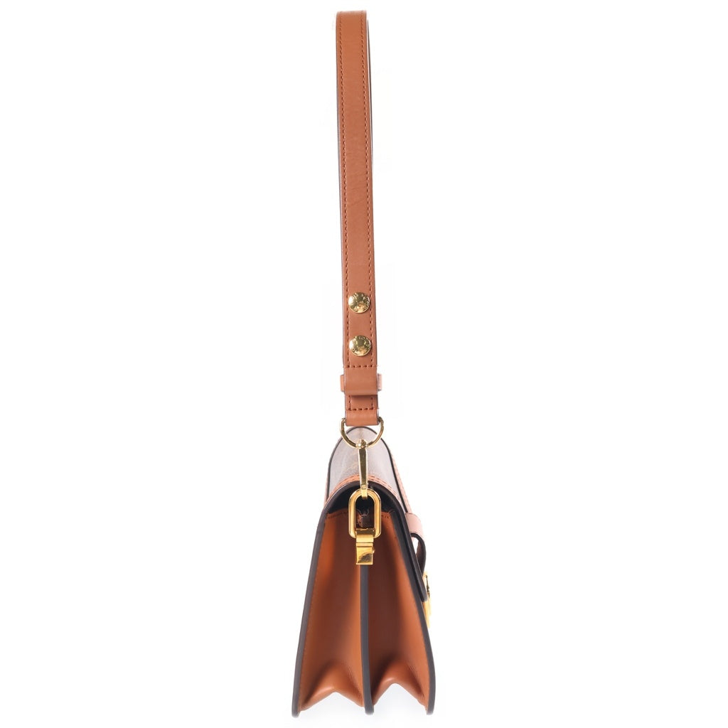 LOUIS VUITTON(ルイヴィトン) モノグラムリバース ドーフィーヌMINI ショルダーバッグ ブラウン レザー×PVC M45959 ゴールド金具 レディース