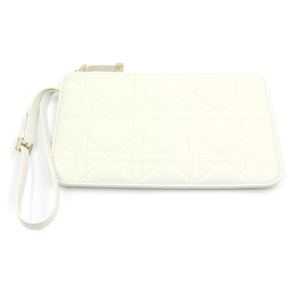 Christian Dior(クリスチャンディオール) トゥージュール ミディアム カナージュ レザー ハンドバッグ ゴールド金具 ホワイト レディース