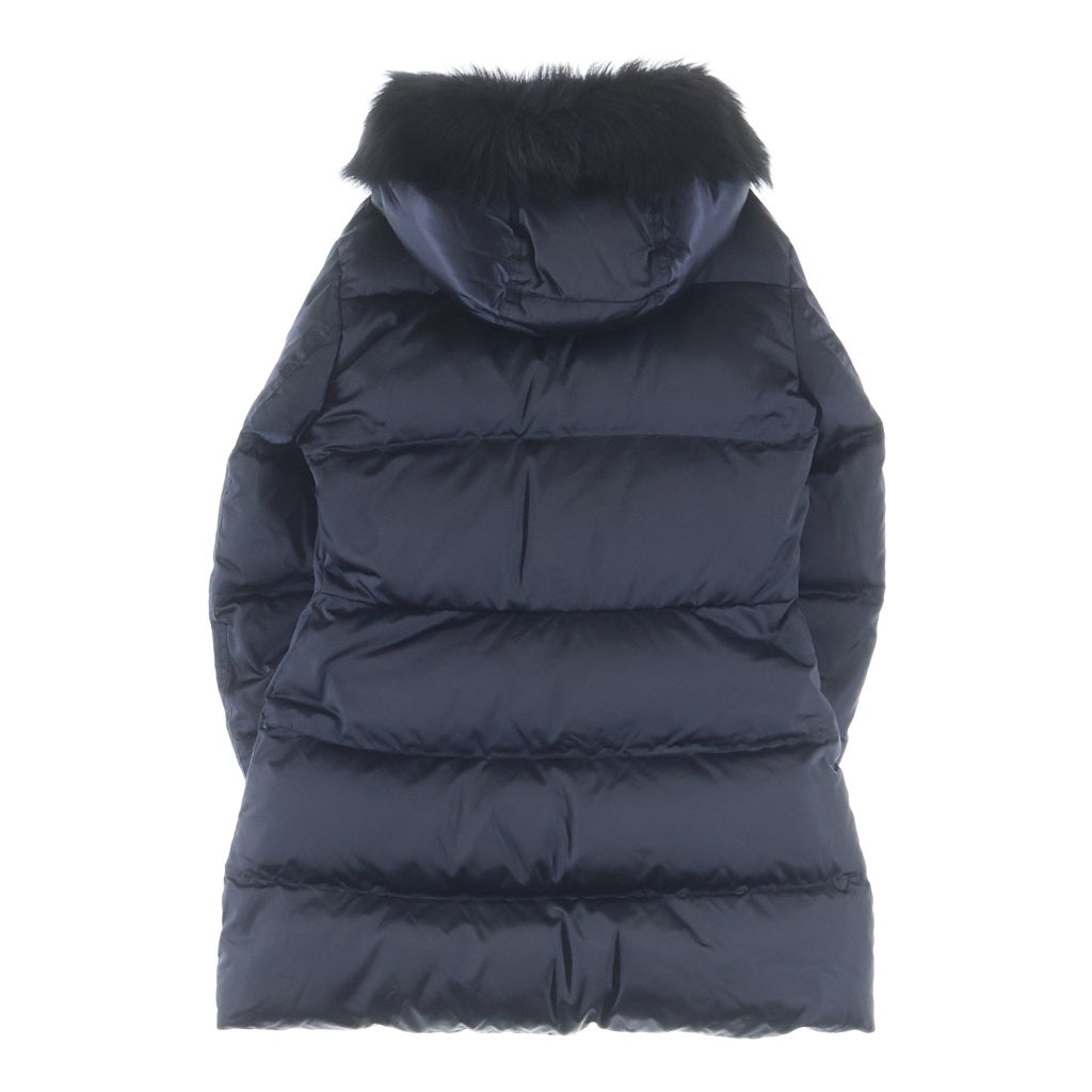 PRADA(プラダ) ロゴプレート ファーフード ダウンコート ネイビー 29P117 レディース