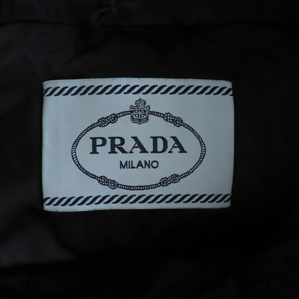 PRADA(プラダ) ロゴプレート ファーフード ダウンコート ネイビー 29P117 レディース