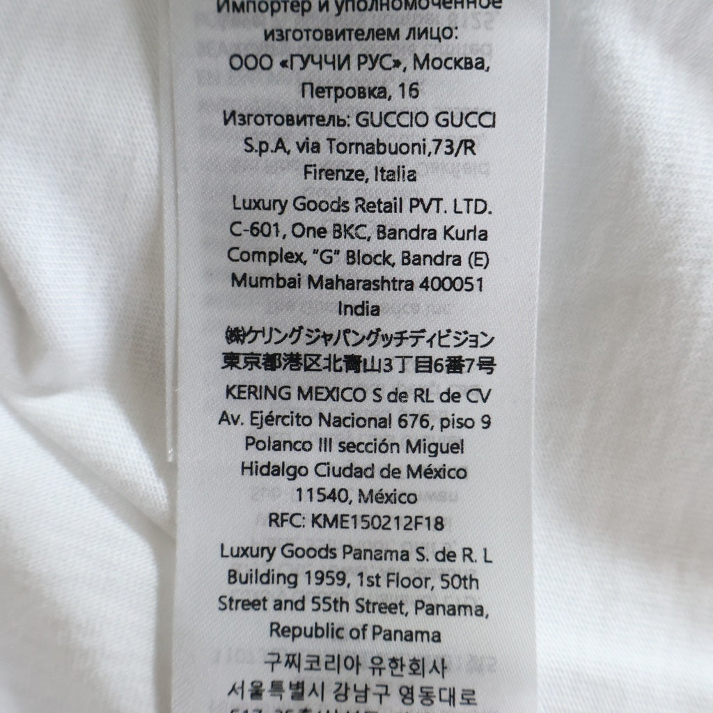 GUCCI(グッチ) 25AW コットンジャージー クルーネック半袖Tシャツ カットソー ホワイト #M 835640 レディース