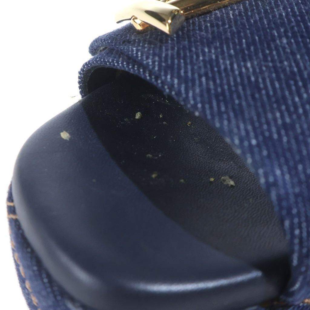 LOUIS VUITTON(ルイヴィトン) 23SSシェイクライン 厚底サンダル ネイビー デニム #36 1ACI5J レディース