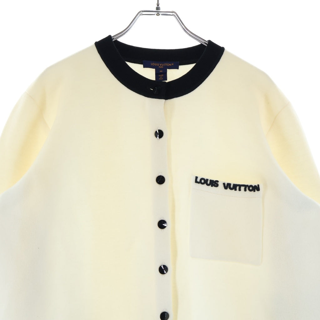 LOUIS VUITTON(ルイヴィトン) 24SS ウールニットカーディガン アイボリー×ブラック RW241WJ HMF FQKC15 レディース