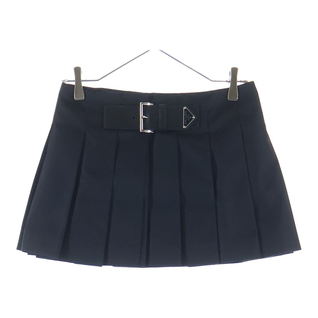 PRADA(プラダ) トライアングルロゴ ナイロンミニプリーツスカート ブラック 21H922 S222 1WQ8 レディース