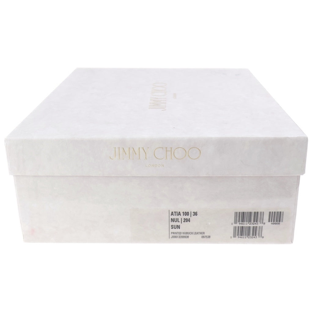 JIMMY CHOO(ジミーチュウ) ウェッジ厚底サンダル ブラウン×ホワイト レディース