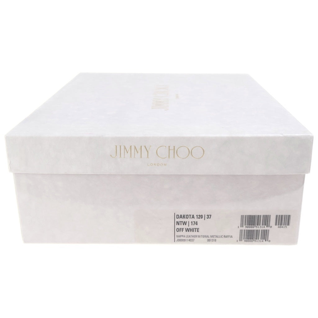 JIMMY CHOO(ジミーチュウ) クロスストラップウェッジサンダル イエロー×ブラウン レディース