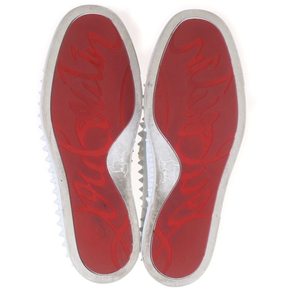 CHRISTIAN LOUBOUTIN(クリスチャンルブタン) スタッズスリッポン フラットシューズ ホワイト レディース