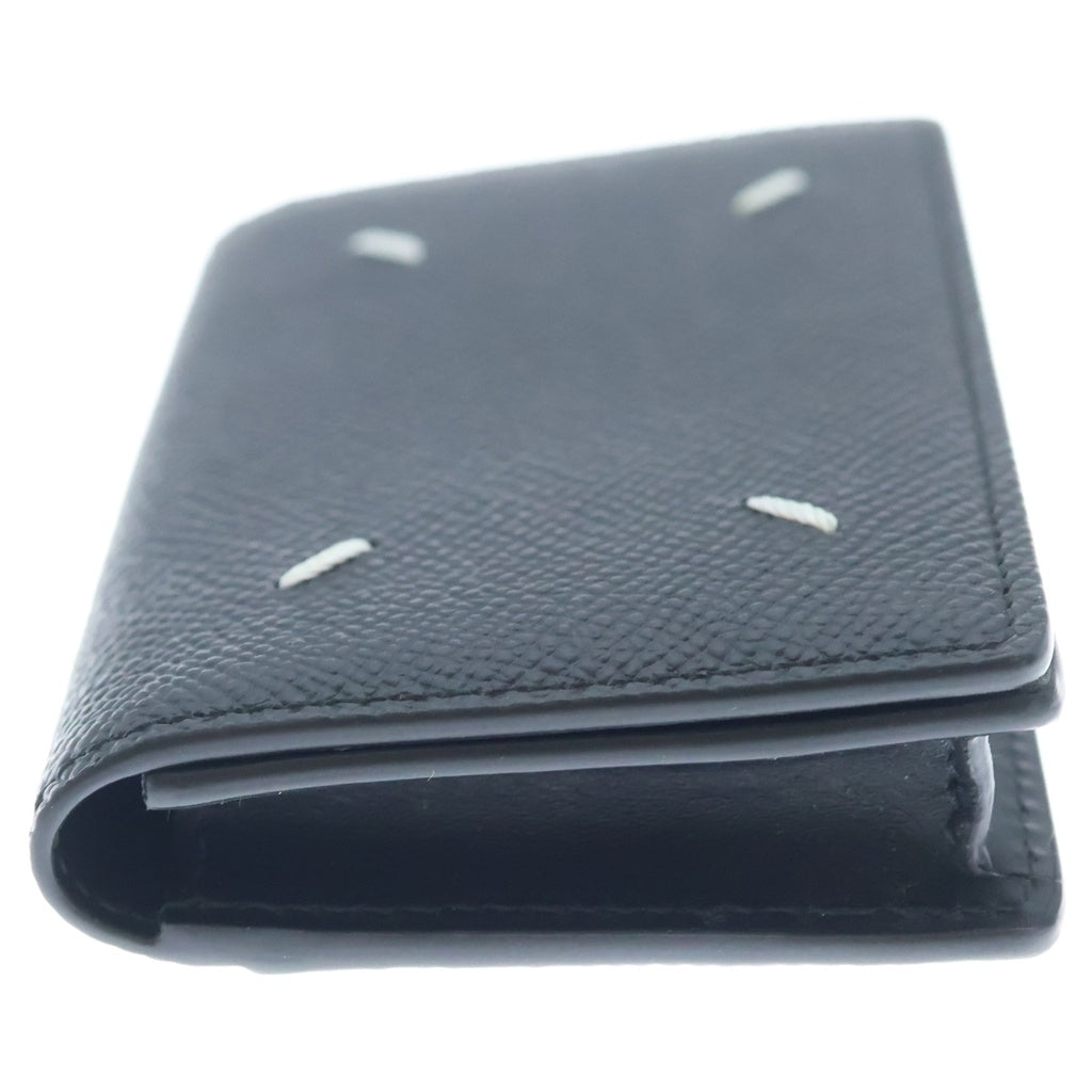Maison Martin Margiela(メゾンマルタンマルジェラ) 4ステッチ カードケース グレイン カーフレザー 名刺入れ 小銭入れ 財布 パスケース ブラック sa3vx0005