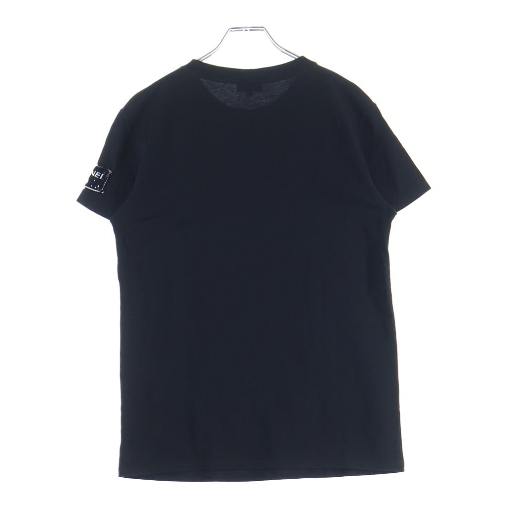 CHANEL(シャネル) Face Print T-Shirt フェイスプリント スパンコール ビジュー装飾 半袖Tシャツ カットソー コットン ブラック P72144K10357 レディース