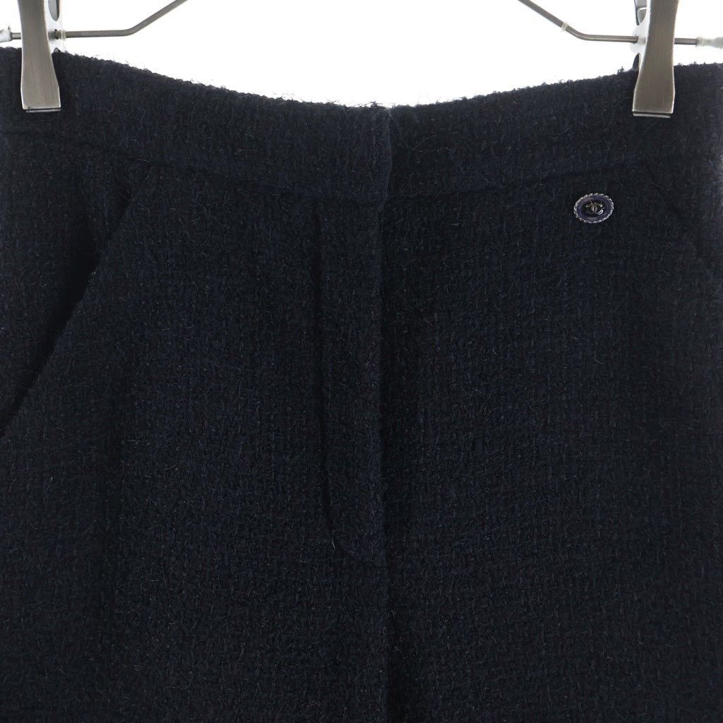 CHANEL(シャネル) Tweed Wide Pants ココマークボタン ツイードワイドパンツ トラウザーズ ブラック P62027V19676 レディース