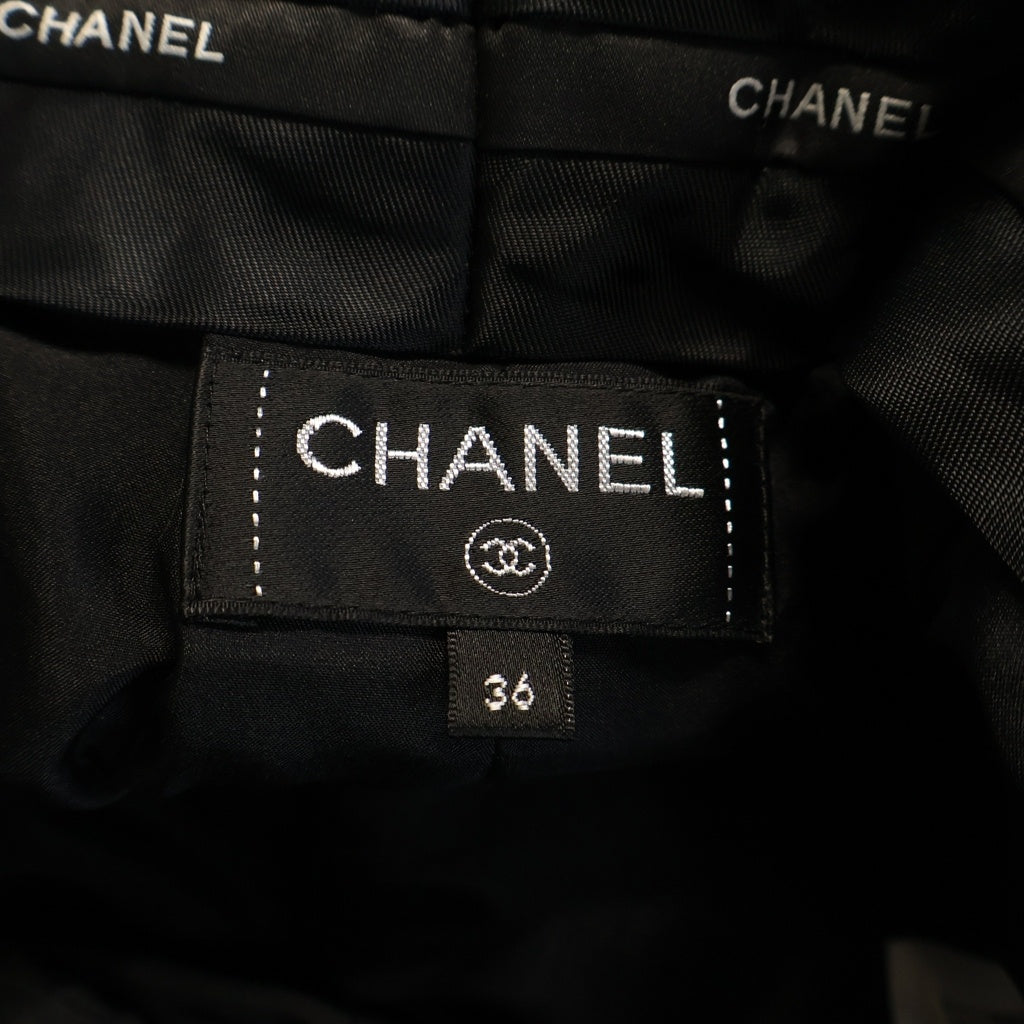 CHANEL(シャネル) Tweed Wide Pants ココマークボタン ツイードワイドパンツ トラウザーズ ブラック P62027V19676 レディース