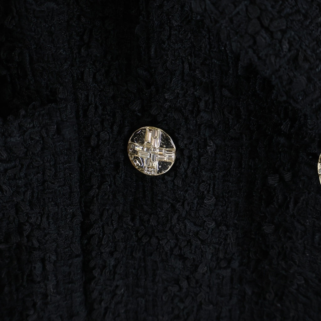 CHANEL(シャネル) 23S Tweed Jacket Crystal Button ダブルブレスト ツイードジャケット クリスタルボタン ブラック P74799V66427 レディース