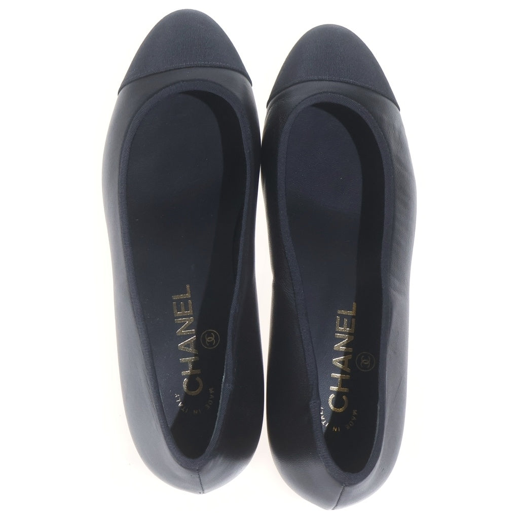 CHANEL(シャネル) ココマーク レザー フラット パンプス シューズ ブラック レディース G35348