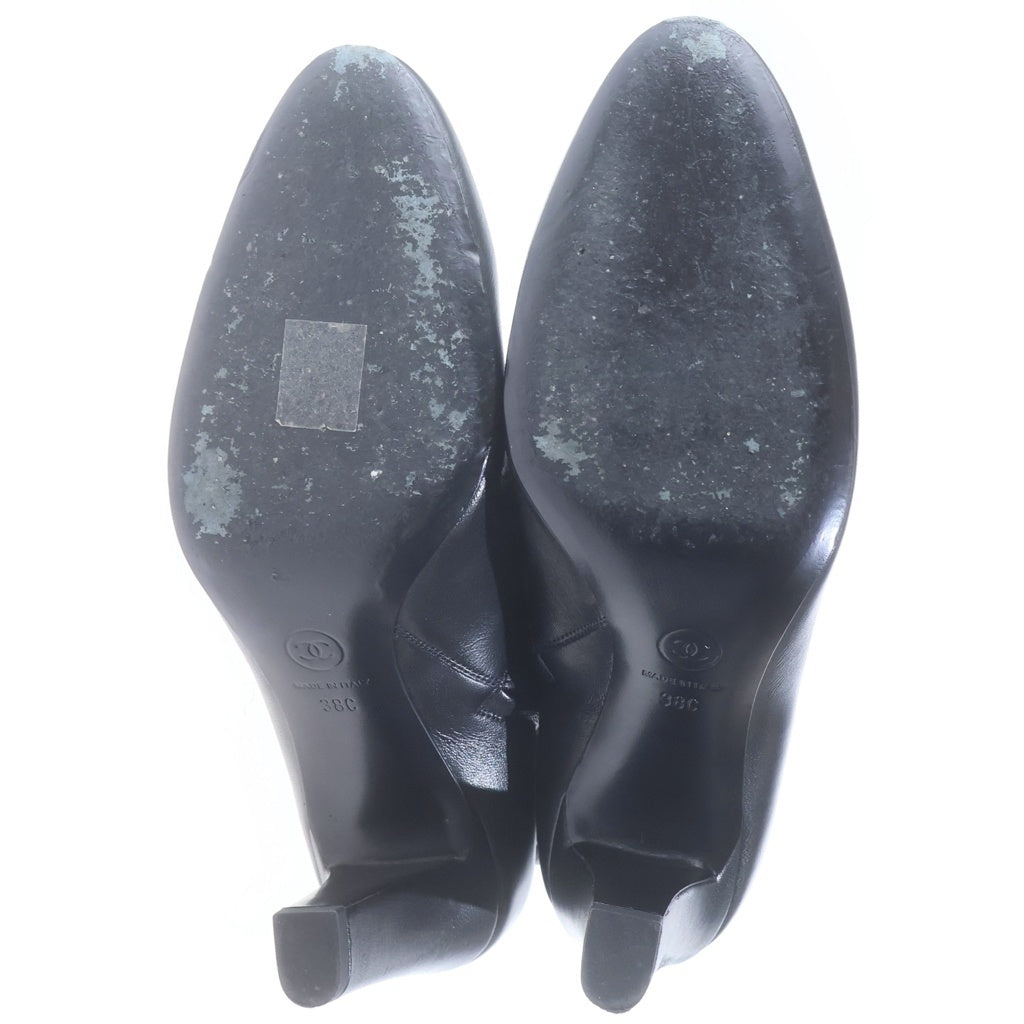 CHANEL(シャネル) Leather Long Boots ココマーク サイドジップ オールレザー ロングブーツ ブラック G38020 レディース