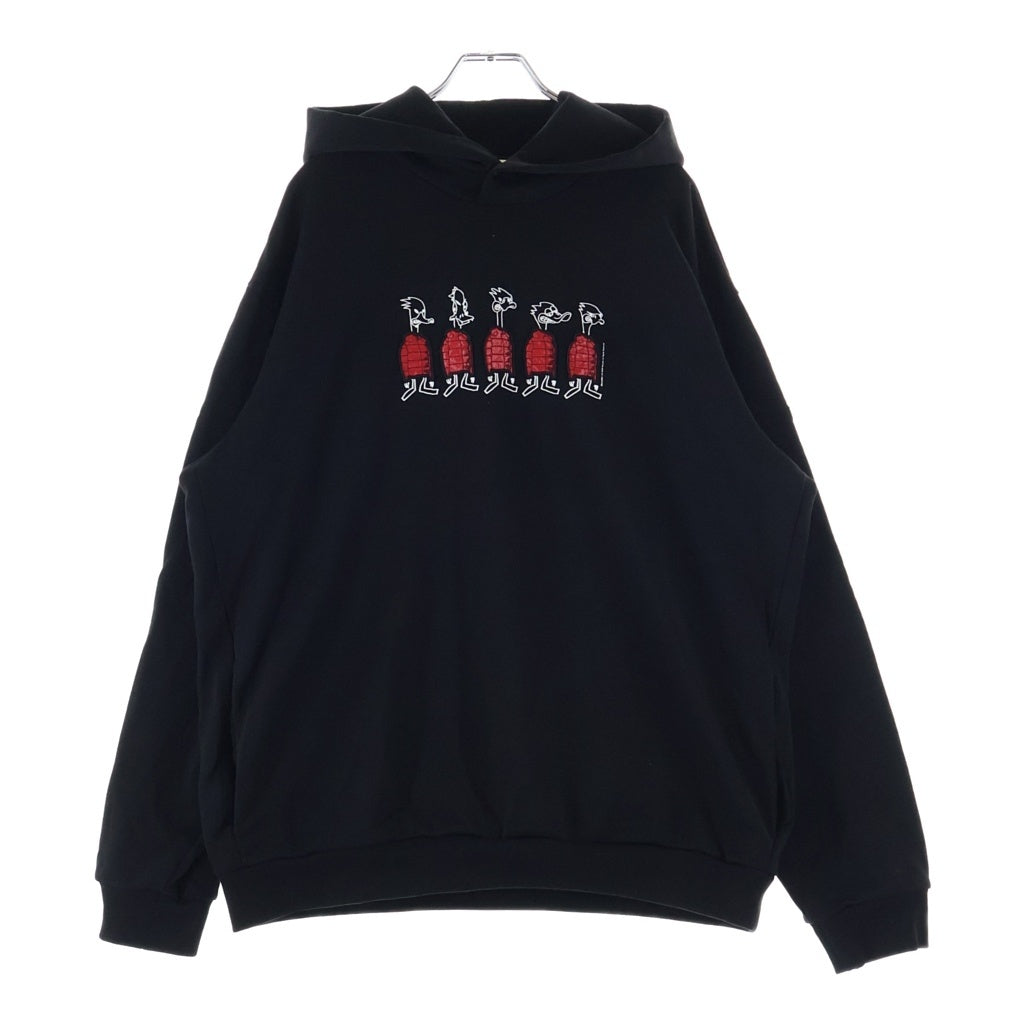 MONCLER(モンクレール) 22AW ダックモチーフ プルオーバーパーカー フーディー ロゴ コットン ブラック H20918G00038