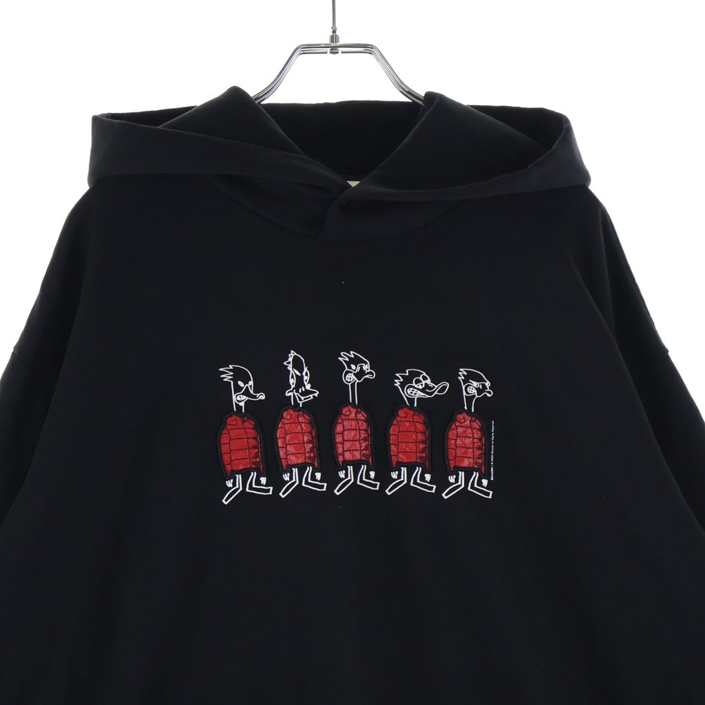 MONCLER(モンクレール) 22AW ダックモチーフ プルオーバーパーカー フーディー ロゴ コットン ブラック H20918G00038