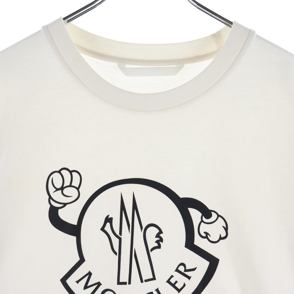 MONCLER(モンクレール) 23SS フロントプリント クルーネック半袖Tシャツ カットソー オーバーサイズ ホワイト I10918C00010