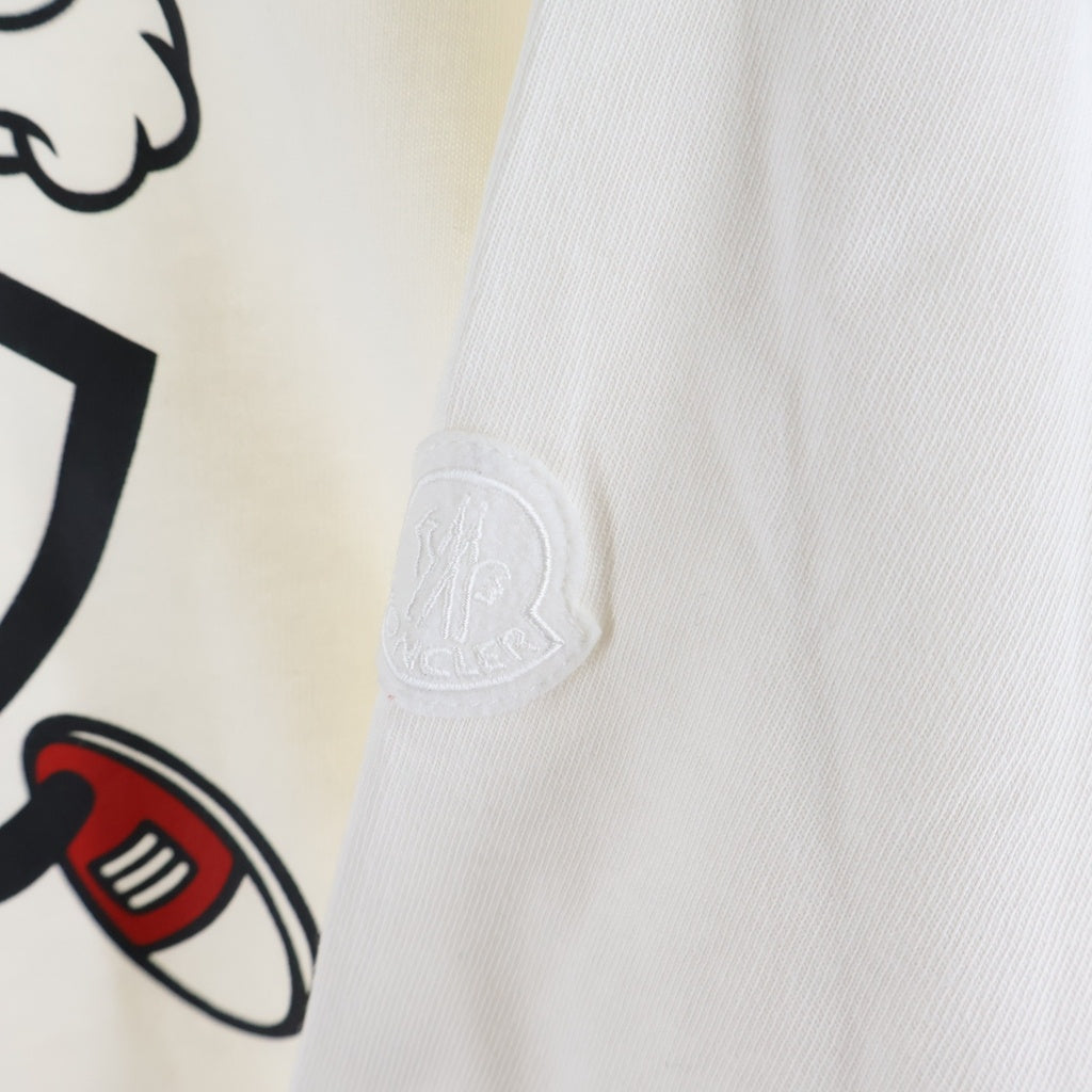 MONCLER(モンクレール) 23SS フロントプリント クルーネック半袖Tシャツ カットソー オーバーサイズ ホワイト I10918C00010