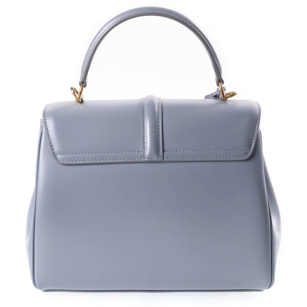CELINE(セリーヌ) 16 セーズ スモール 2weyショルダーバック ハンドバック ゴールド金具 レザー ブルーグレー レディース