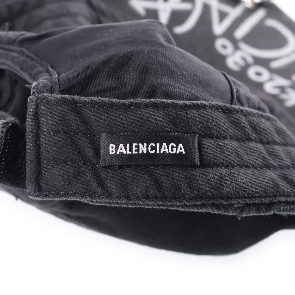 BALENCIAGA(バレンシアガ) Destroyed BB Pierced Cap キャップ 帽子 ロゴ キャンバス ダメージ加工 661887 410B2
