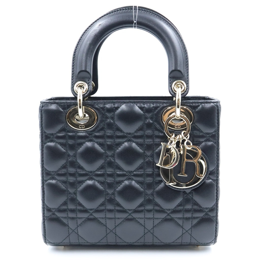DIOR(ディオール) レディディオール スモール 2WAYハンドバッグ ショルダーバッグ ブラック レザー ゴールド金具 レディース