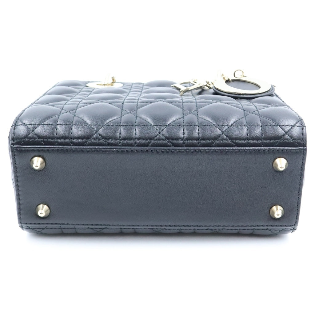 DIOR(ディオール) レディディオール スモール 2WAYハンドバッグ ショルダーバッグ ブラック レザー ゴールド金具 レディース