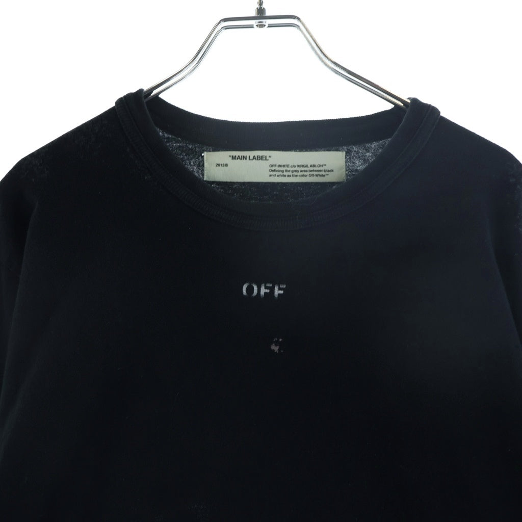 OFF-WHITE(オフホワイト) 17AW ギャラクシーペイント ロングTシャツ ブラック×ホワイト コットン OMAB001F17620030