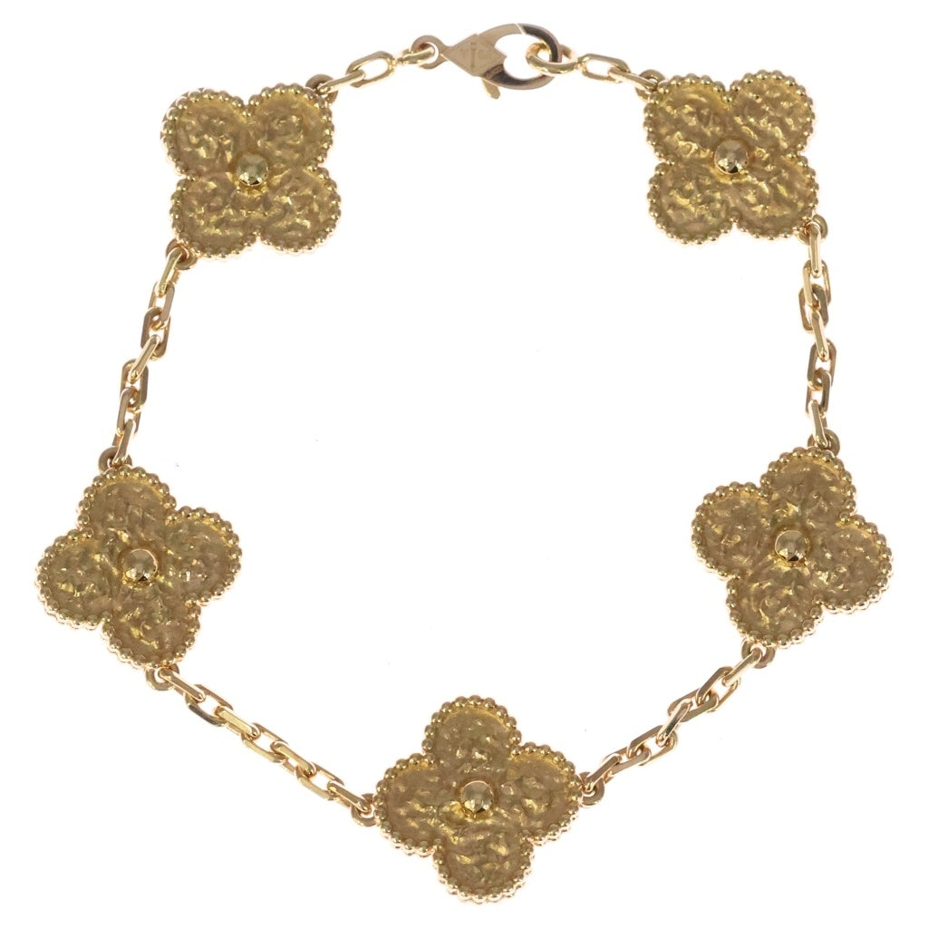 Van Cleef & Arpels(ヴァンクリーフアンドアーペル) ヴィンテージアルハンブラ 5Pモチーフ ブレスレット AU750 K18 イエローゴールド VCARO1IE00 レディース