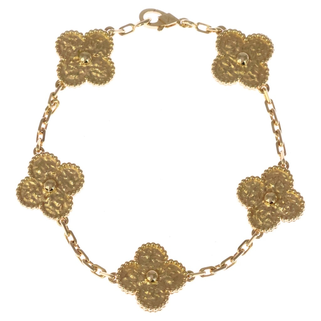 Van Cleef & Arpels(ヴァンクリーフアンドアーペル) ヴィンテージアルハンブラ 5Pモチーフ ブレスレット AU750 K18 イエローゴールド VCARO1IE00 レディース
