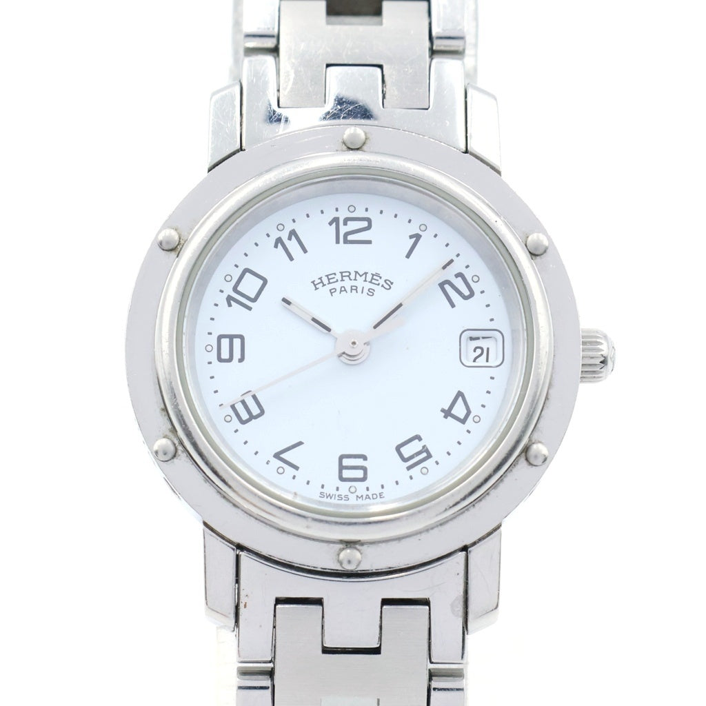 HERMES(エルメス) クリッパー 白文字盤 ステンレス クォーツ SS/QZ CL4.210 腕時計