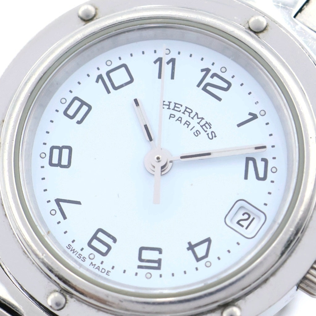 HERMES(エルメス) クリッパー 白文字盤 ステンレス クォーツ SS/QZ CL4.210 腕時計