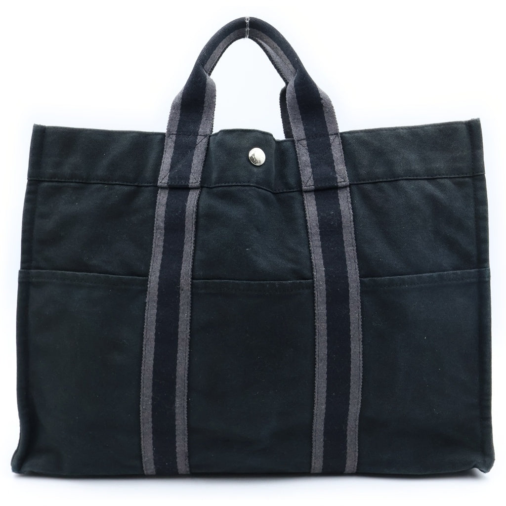 HERMES(エルメス) フールトゥーMM ハンドバッグ トートバッグ ブラック キャンバス