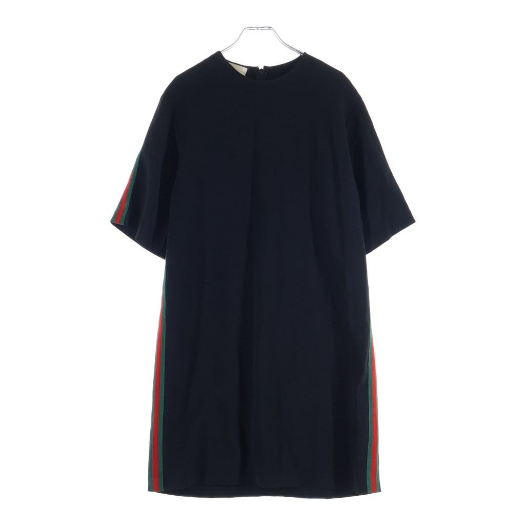 GUCCI(グッチ) シェリーライン サイドライン ミドル丈半袖ワンピース ブラック 528977 ZKR01 レディース