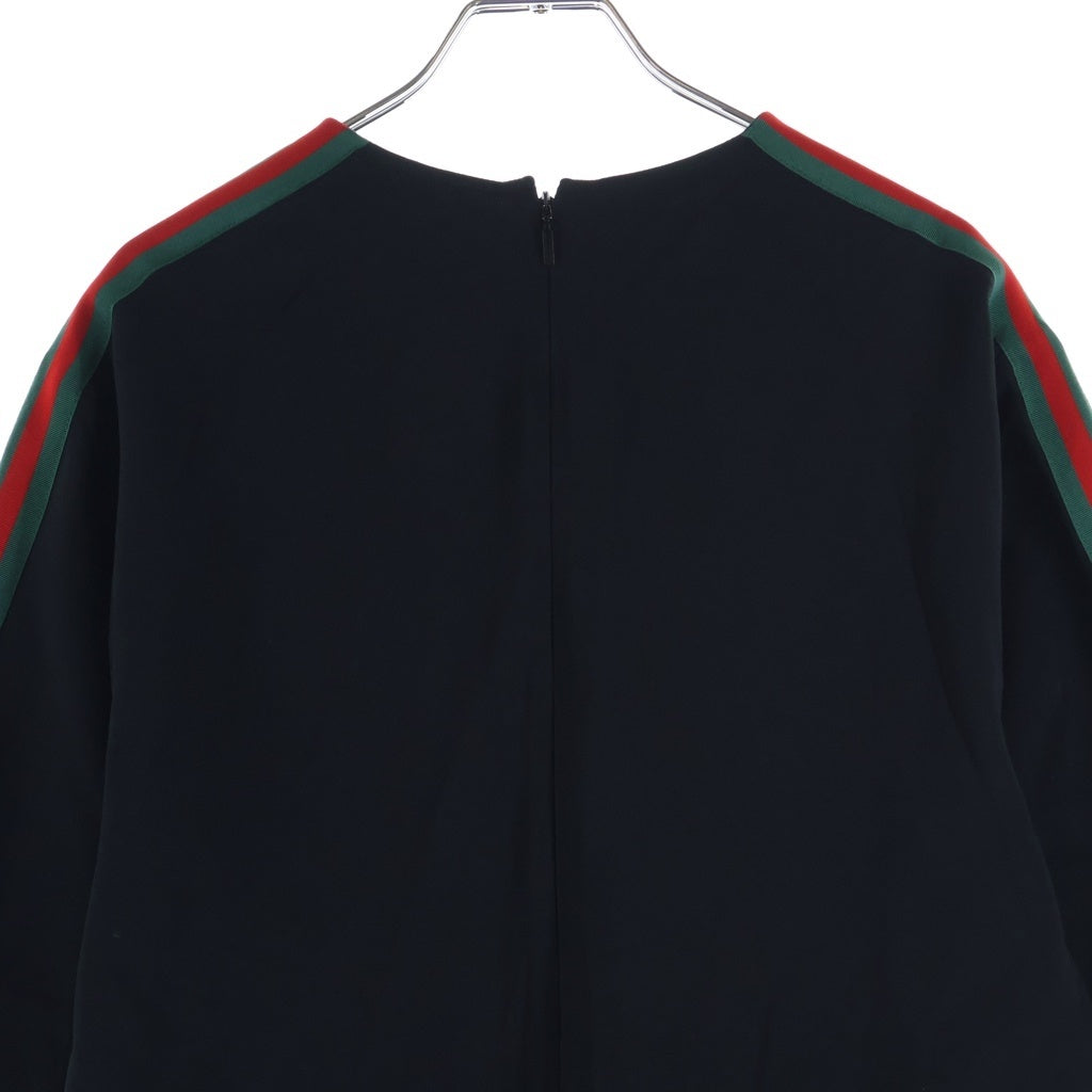 GUCCI(グッチ) シェリーライン サイドライン ミドル丈半袖ワンピース ブラック 528977 ZKR01 レディース