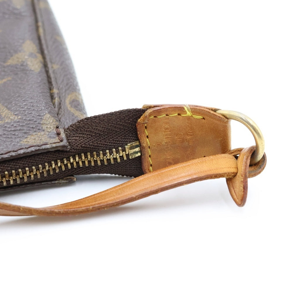 LOUIS VUITTON(ルイヴィトン) モノグラム ポシェットアクセソワール ハンドバッグ ポーチ ケース ブラウン レザー×PVC M51980 ゴールド金具 レディース