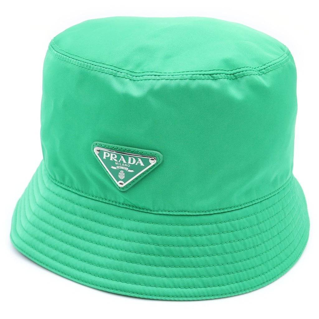 PRADA(プラダ) Re-Nylon トライアングルロゴ ナイロンバケットハット グリーン L 2HC137