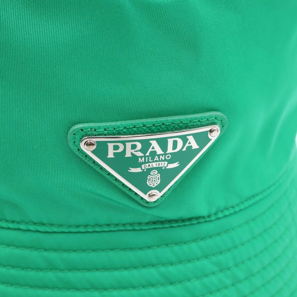 PRADA(プラダ) Re-Nylon トライアングルロゴ ナイロンバケットハット グリーン L 2HC137