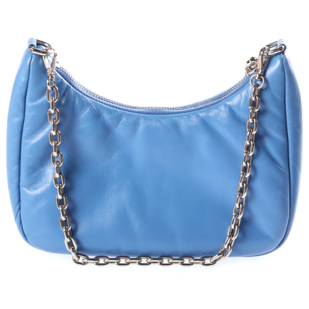 PRADA(プラダ) Re-Edition 2005 2WAYチェーンバッグ ワンショルダーバッグ スカイブルー レザー 1BH204 シルバー金具 レディース