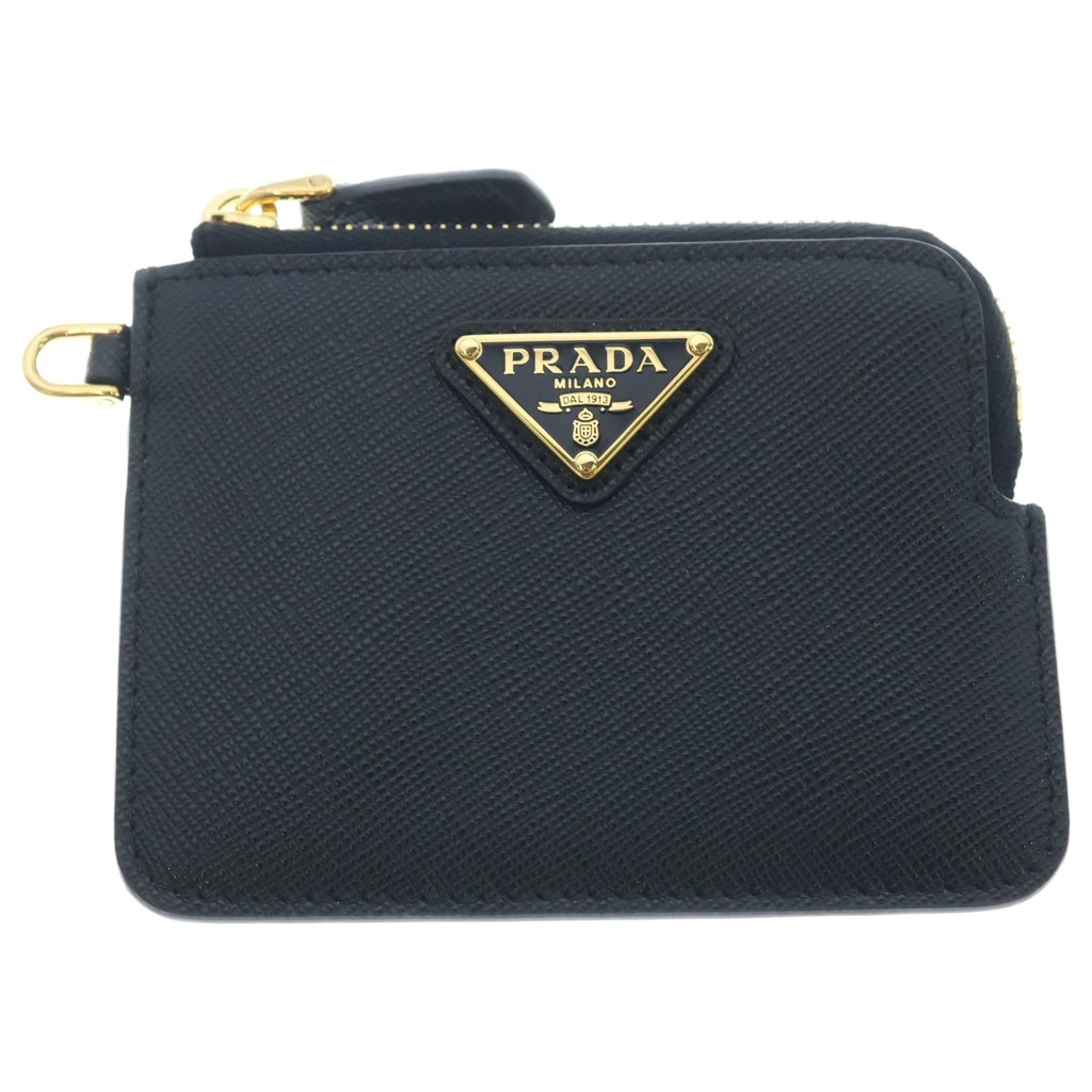PRADA(プラダ) サフィアーノ レザーコインケース ショルダー ブラック 1MC127 ゴールド金具 レディース