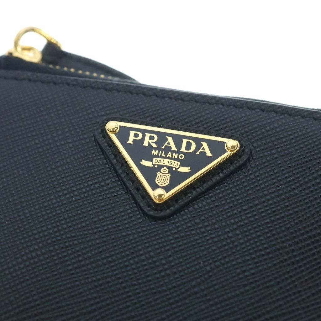 PRADA(プラダ) サフィアーノ レザーコインケース ショルダー ブラック 1MC127 ゴールド金具 レディース