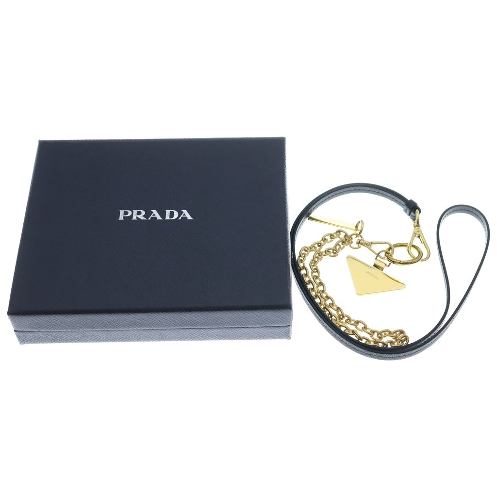 PRADA(プラダ) サフィアーノ レザーコインケース ショルダー ブラック 1MC127 ゴールド金具 レディース