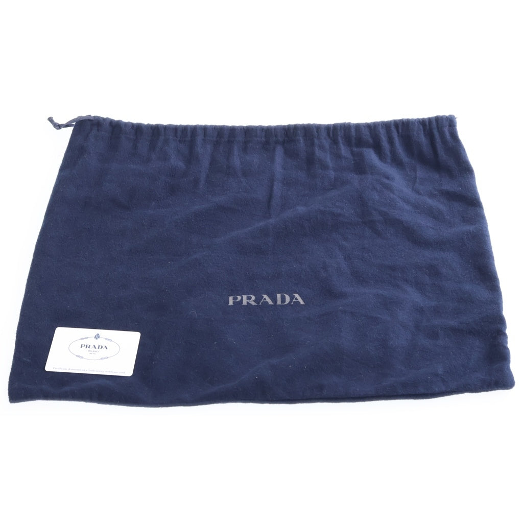 PRADA(プラダ) トライアングルロゴ ショルダーバッグ ボディバッグ ブラック レザー 2VZ092 シルバー金具 レディース