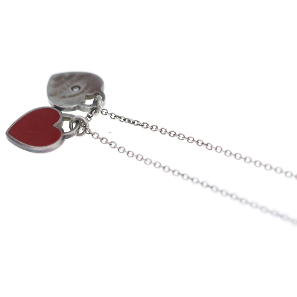 TIFFANY & Co.(ティファニー) リターントゥティファニー ダブルハート ネックレス ペンダント チェーン シルバー×レッド SV925 レディース
